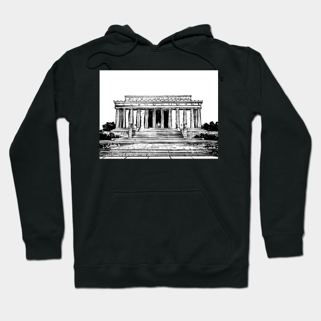 LINCOLN MEMORIAL ink painting.1 Hoodie by lautir